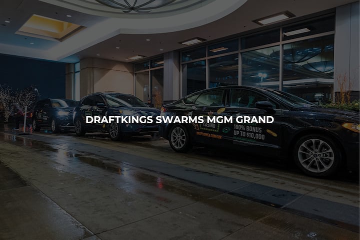 DraftKings Detroit wrapped car campaign at MGM
